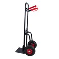 thumbnail image 4 of Tcbosik Dolly Cart, 10" Rubber Wheels Heavy Duty Manual Truck with Double Handles Hand Truck Steel Trolley Lifting 330 lb for Moving/Warehouse/Garden/Grocery - Black+Red, 4 of 9
