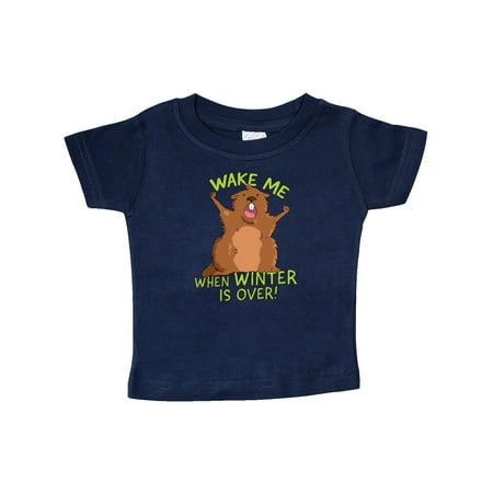 

Inktastic Groundhog Day Wake Me When Winter is Over Gift Baby Boy or Baby Girl T-Shirt