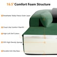 thumbnail image 5 of Miekor Furniture 77.2" Teddy Fabric No Assembly 32D High Density sponge Boneless Sofa,Fluffy Comfy Couch with double Chaises,Sleeper sofa,Contrast color design,Symmetrical aesthetics,for Livin No4209, 5 of 9