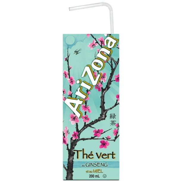 Arizona Premium Brewed Ginseng and Honey Green Tea, 8 x 200 ML