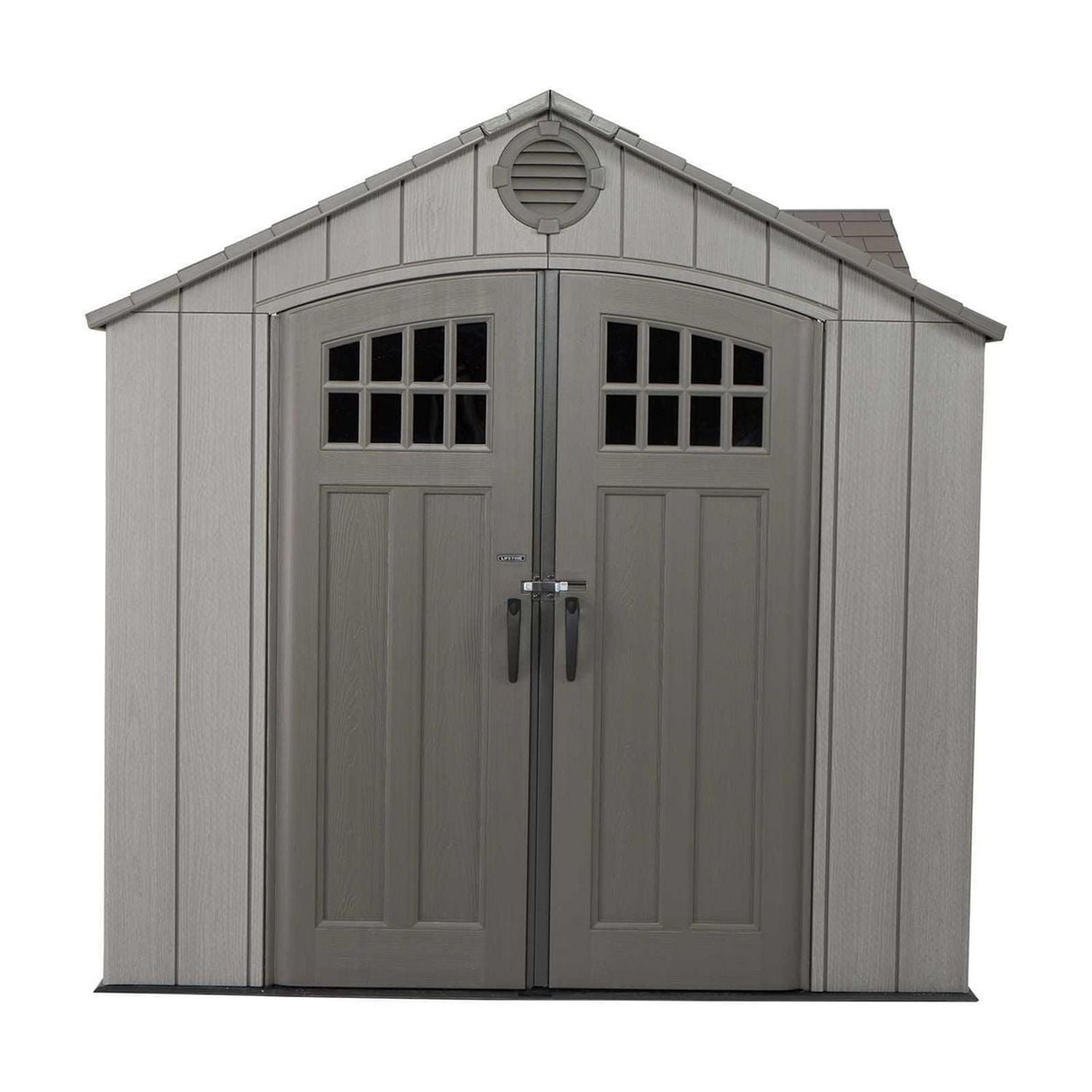 Lifetime Outdoor Storage Shed, 15 ft x 8 ft With Dual Side Entry, Dark Grey Roughcut