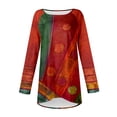thumbnail image 4 of FAIWAD Tuniques Grande Taille pour Femmes Manches Longues Col Rond Style Ethnique Imprimé Confortable Pull Ample, 4 of 5
