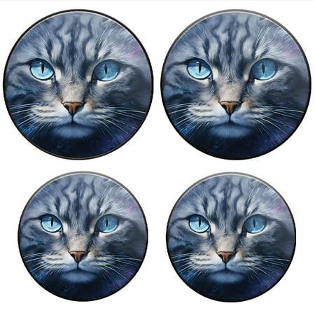 

BaHomeck Electric Stove Burner Covers Set of 4 Round Metal Gas Stove Burner Covers 8 Inch and 10 Inch Kitchen Decor Cat Set Against The Backdrop Of Deep Space And Nebulae
