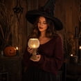 thumbnail image 5 of RPKPR Rustic White Pumpkin Tealight Candle Holder, Farmhouse Halloween Pumpkin Tea Light Holder, Fall Table Centerpiece Decor for Halloween & Thanksgiving Party (5.7in), 5 of 6