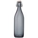 thumbnail image 1 of Botella de Vidrio Grueso, Tapa de Goma con Cierre Hermético Reutilizable, Colección Oxford, Envase de Vidrio, Ideal Bebidas Frías Agua, Jugo, Capacidad 1 Litro, Color Gris, 1 of 2