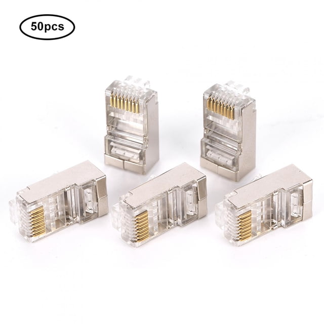 Connecteur de Câble Réseau LAN, 50 Pcs Prise Cat6 RJ45 R Connecteur Modulaire Confort Ultime