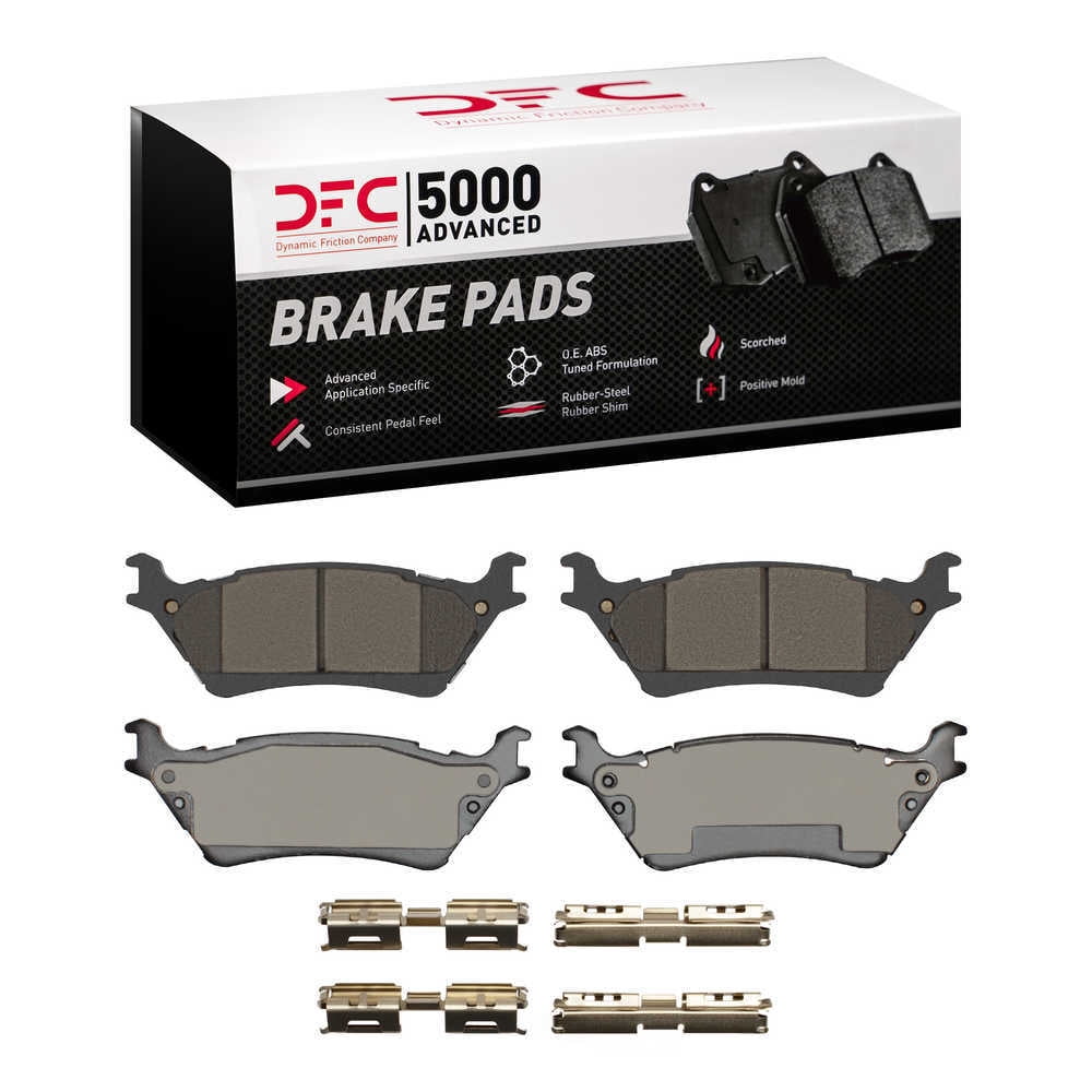 Dynamic Friction Company 1551-1602-01 DFC 5000 Advanced Brake Pads - Ceramic and Hardware Kit - OE