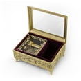 thumbnail image 2 of Ornate Gold Engraved Ornament Body with Glass Panel Top 30 Note Music Box - God Bless America, 2 of 2