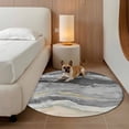 thumbnail image 2 of Abstract Grey 4FT Round Area Rugs for Living Room Gradient Beach Ocean Wave Oil Painting Ultra-Thin Non-Slip Round Rugs Machine Washable Low Pile Circle Carpet for Bedroom Kitchen Nursery, 2 of 9
