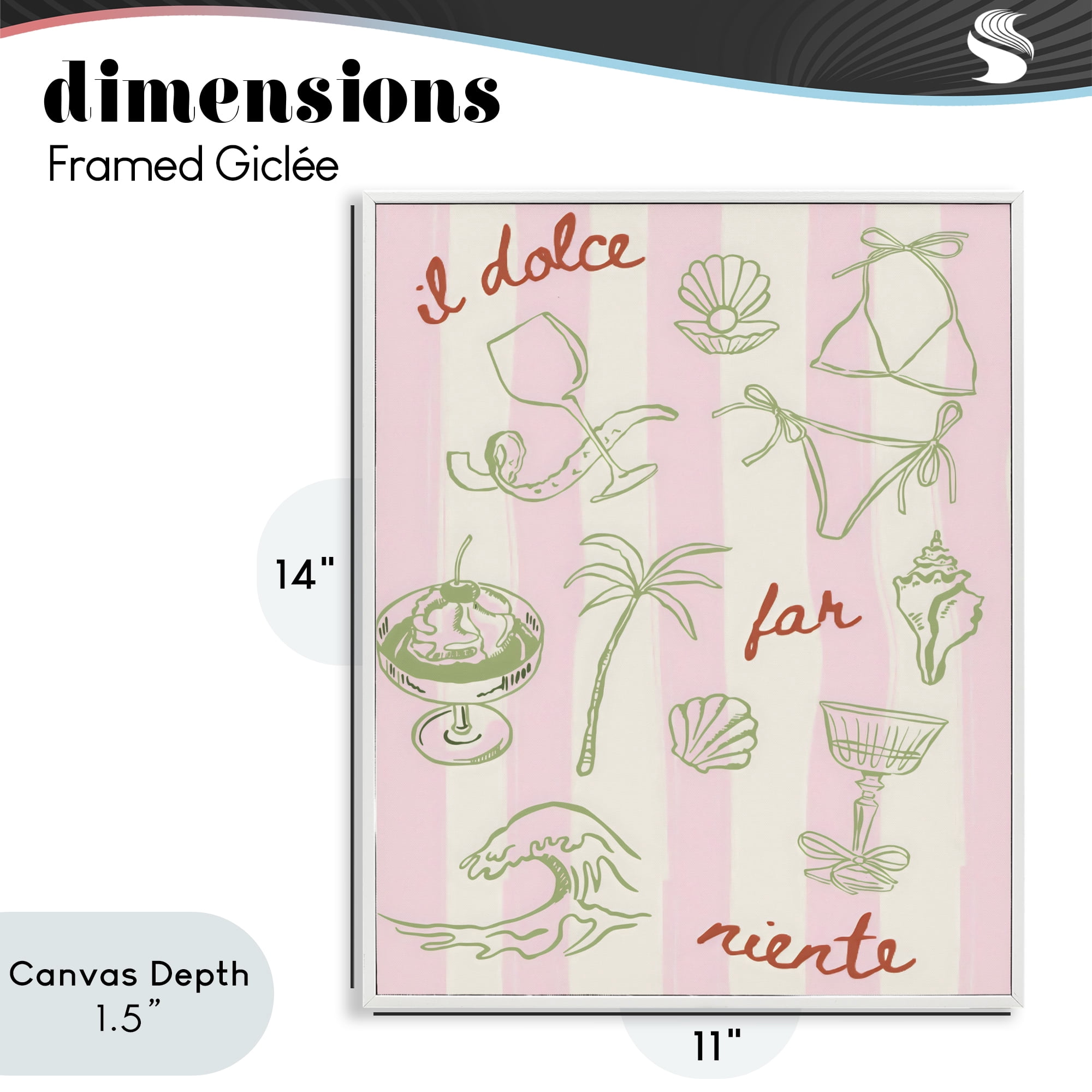 Stupell Industries Il Dolce Far Niente Beach Saying White Framed Giclee Art, design by The Prints Vibe