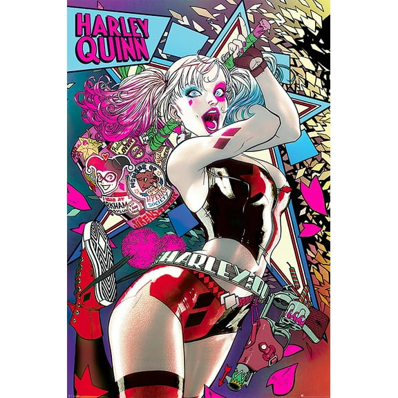 Batman - DC Comics Poster / Print (Harley Quinn With Baseball Bat / Neon)