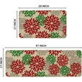 thumbnail image 3 of Red Green Dahlia Floral Boho Christmas Kitchen Mats Set of 2, Winter Home Decor Low-Profile Kitchen Rugs for Floor - 17x29 and 17x47 Inch, 3 of 6
