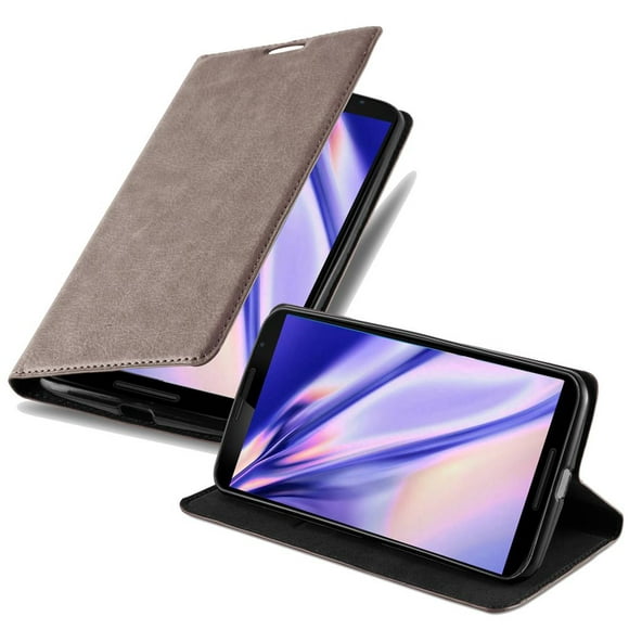 Cadorabo Étui pour Lenovo Google NEXUS 6 / 6X Cover Book Wallet Screen Protection PU Cuir Flip Magnétique Etui