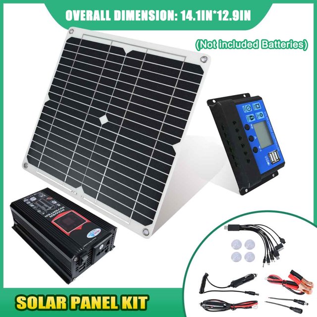 ALLTIMES Solar Panel Inverter Kit, 6000W Power Inverter DC 12V to AC 110V 200W Solar Panel Kit 50A Controller 110V for Camp Car RV Ship Car Batteries