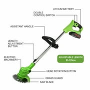 Cordless Electric Weed Eater Battery Powered Lightweight Weed Grass Trimmer Edger For quickly trims over-long weeds on lawn garden
