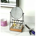thumbnail image 6 of Hives and Honey Lina Round Black Metal Double-Sided Magnifying Mirror with Jewelry Storage, 6 of 7