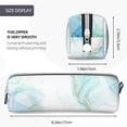 thumbnail image 3 of Yiaed Gold Lines Marble Watercolor Print Leather Pencil Case - Leather Pen Pencil Holder - Elegant & Practical Pencil Pouch for Work & Office, 3 of 7