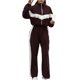 thumbnail image 1 of Conjunto Deportivo de Dos Piezas para Mujer: Sudadera con Cremallera, Pantalones de Chándal Anchos A Rayas en Contraste, Chándal de Viaje. Marrón L, 1 of 10