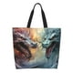 thumbnail image 1 of Balery White And Red Storm Dragon Bolsa Tote Estilo Estético con Cremalleras, Bolsa de Hombro, Bolsa de Compras Grande y Plegable, 1 of 8
