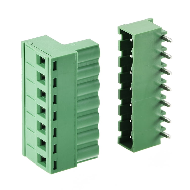 10 Stück PCB-Klemmenblock 7-polig – 5,08 Mm Raster, Steckbar, Grün – 300V / 15A – Für Elektronik, Steuerungen & Hausgeräte