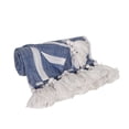 thumbnail image 2 of Parkland Collection Nara Blue Cotton Slub Throw Blanket with Tassels, Striped Decorative Couch Throw, 50 x 60 in, 2 of 3