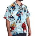 thumbnail image 2 of Ice Hockey Men's Short Sleeve Beach Shirts, Casual Printed Button Down Poplin Shirt Summer., 2 of 6