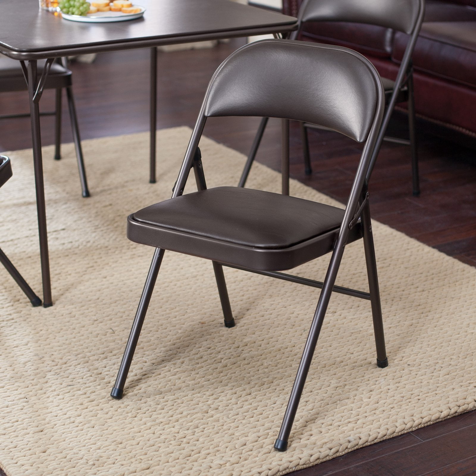 Sudden Comfort Steel Indoor Folding Chair, Sand Tan (Set of 4)