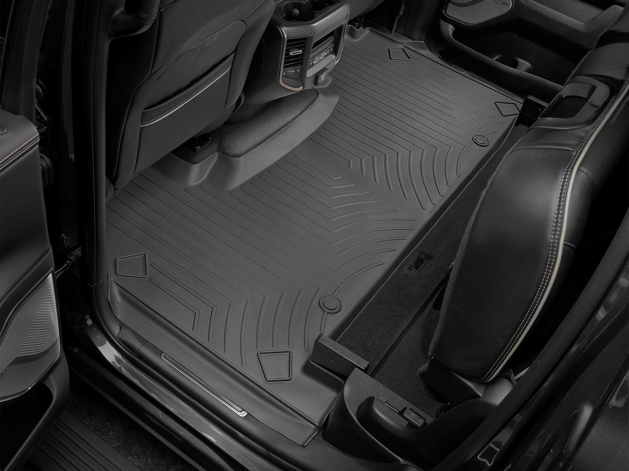 WeatherTech Custom Fit FloorLiners compatible with Ram Truck 1500, Ram Truck 1500 TRX, Ram 1500, Ram 1500 TRX - 2nd Row, Black