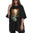 thumbnail image 4 of Plus Size Shirt for Women Black Tops for Women Short Sleeves Shirt for Women Rivers T Shirt Crewneck Shirt for Women XL, 4 of 5