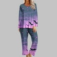 thumbnail image 2 of Birdeem Women Fashion Non Positioning Printed Round Neck Long Sleeved Long Pants Set, 2 of 6