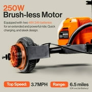 SuperHandy 4-Wheel Mobility Scooter - Lightweight, Foldable, 48V 2Ah Li-Ion Battery, Adjustable, Flat-Free Tires, 330lbs Capacity (Orange & Black)