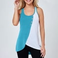 thumbnail image 2 of UPPADA Womens Color Block Tank Tops Trendy Comfy Tunic Tops Cute Crewneck Cami Tank Top Long Shirts To Wear with Leggings ,L Light Blue Tank Tops, 2 of 7