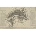 thumbnail image 1 of 24x36 gallery poster, Map of London Defensive Lines of Communication planned during the English Civil War c 1643 surrounded the City Westminster Southwark Lambeth and related areas Vertue 1738, 1 of 1