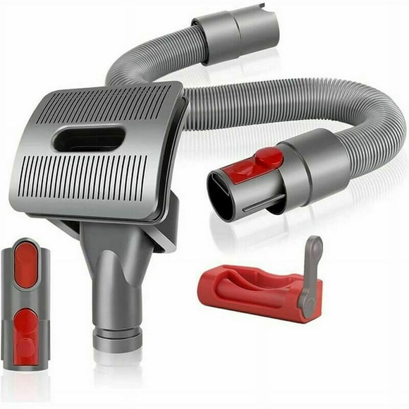Dog Cat Vacuum Cleaner Brush - Dyson V11 V10 V8 V7 Pet Grooming Tool + Flexible Extension Hose + Converter Adapter + Trigger