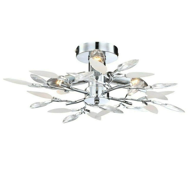 Modern Simple Crystal Ceiling Lamp Leaf Chandelier Droplight For kitchen Living Room Bedroom Restaurant