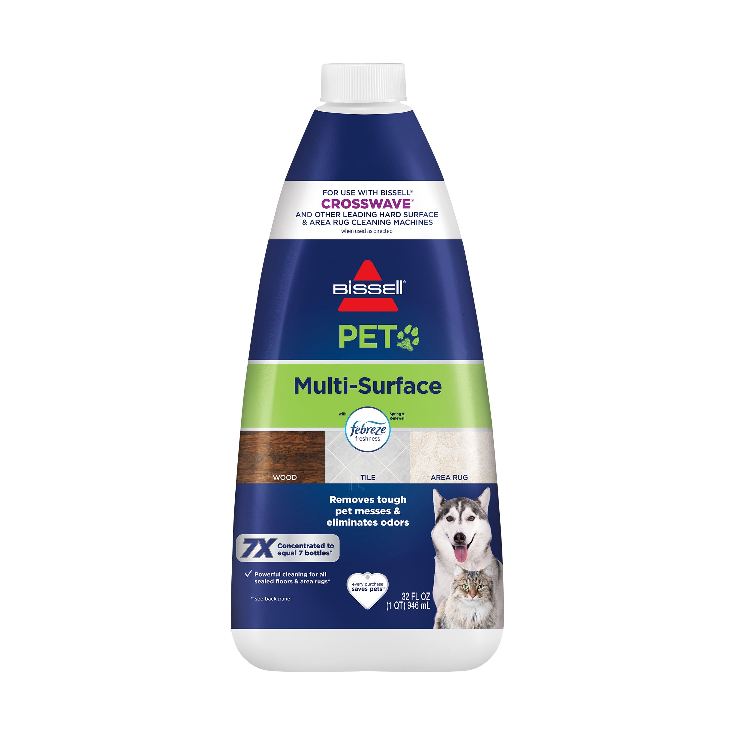 BISSELL® CrossWave® Turbo Pet Pro Multi-Surface Wet-Dry Vacuum 2328 & BISSELL 2295 Pet Carpet Stain Remover, 32 Fluid Ounce