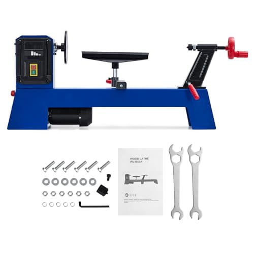 Benchtop Wood Lathe, 14" x 20", Power Wood Turning Lathe 400W, 4 Speed 1040/1480/2130/2980RPM, Benchtop Wood Lathe for High Speed Sanding and Polishing of Finished Work