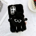 thumbnail image 2 of Nalacover Furry Plush Case for Samsung Galaxy S22 Ultra, Shining Sparkle Rhinestones Cute Cartoon Briquette Fluffy Thin Cover with Warm Cold Weather Glitter Diamond Lens Frame Protection Case,Black, 2 of 7