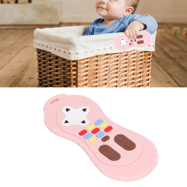 Teething Sensory Toy, Cute Silicone Bright Color Teething Toy Remote Control Shaped For Travel For Infant
