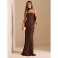 thumbnail image 7 of Coffee Brown Strapless High-Neck Mermaid Maxi Dress For Formal Party Cocktail Wedding Bridesmaid, 7 of 7