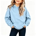 thumbnail image 2 of RYRJJ Girls Boys Hooded Sweatshirts Kids Fall Trendy Pullover Casual Long Sleeve Hoodies Cute Oversized Pocket Sweatshirt Tops, 2 of 9