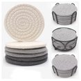 thumbnail image 3 of Posavasos absorbentes para bebidas Sailing trenzados hechos a mano súper absorbentes resistentes al calor gris oscuro (6) unidades, 3 of 5