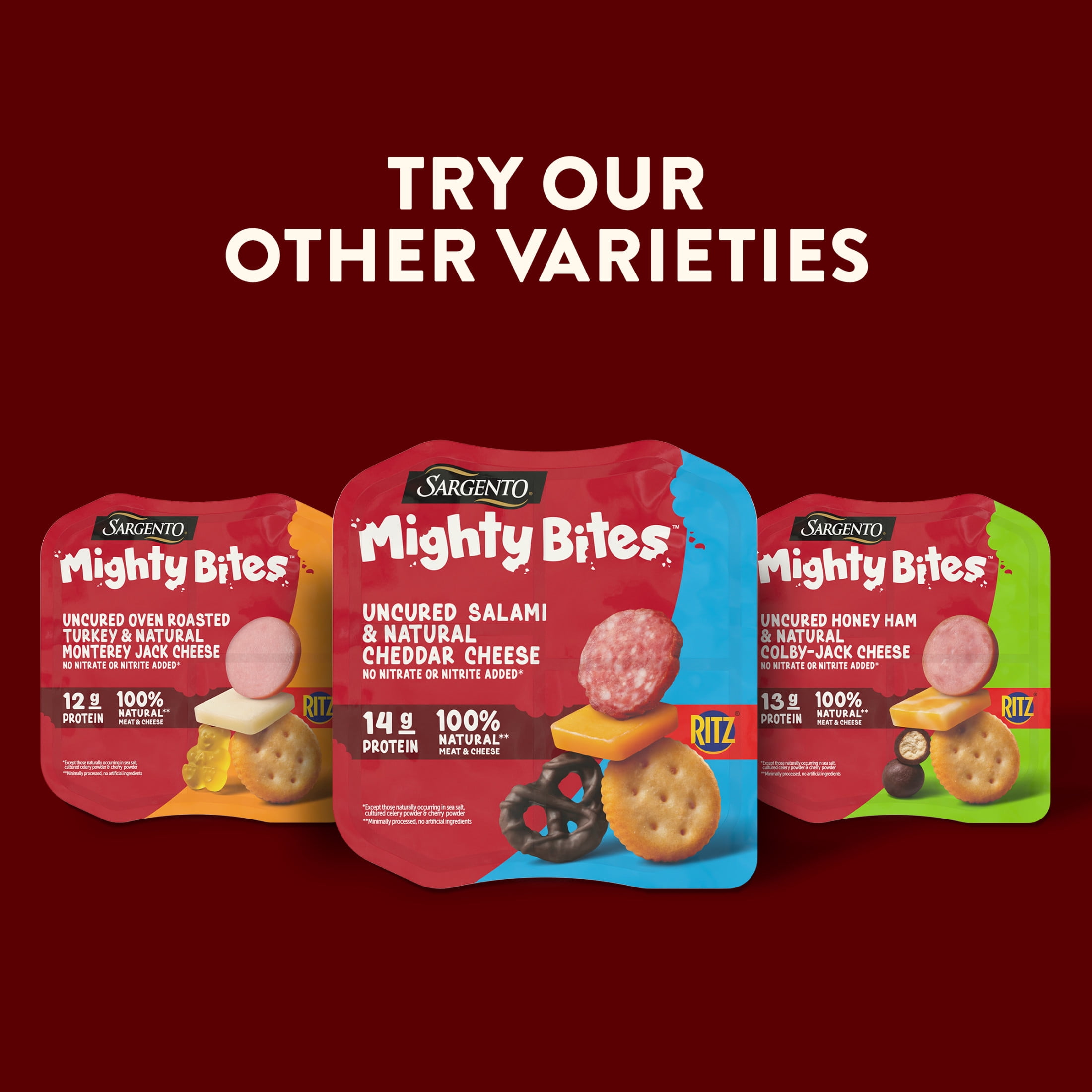 Sargento Mighty Bites Uncured Salami and Mild Cheddar Cheese Snack Kit, 2.8 oz, Fresh & Ready to Eat