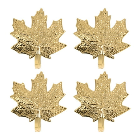 

4Pcs Maple Leaf Napkin Ring Christmas Party Decoration Dinning Tabletop Decor