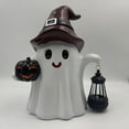 thumbnail image 2 of Halloween Decorations, Resin Ghosts with a Lantern, Solar Cute Spooky Halloween Ghost Figurines for Mantel Shelf Table Garden Decor, 2 of 5