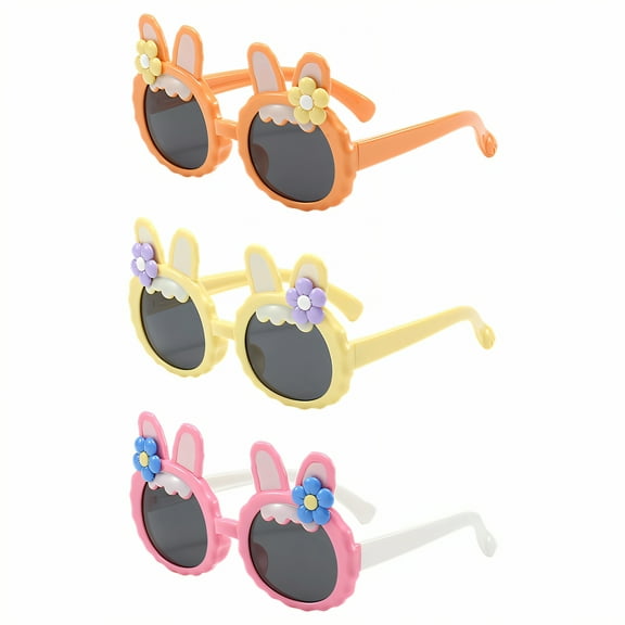 GJX 3Pcs Baby Sunglasses,Designed Specifically for Girls Toddler Sunglasses Age 2-4,Uv Protection Lenses Infant Sunglasses,Style1