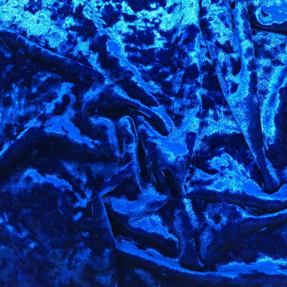 Royal Blue Crushed Stretch Velvet Solid