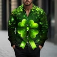 thumbnail image 2 of QATAINLAV St Patricks Day Shirts for Men Funny Shamrock Print Irish Shirts Long Sleeve Button Down Hawaiian Shirt 2025 Casual Lapel Blouse Tops Multicolor XL Lightning Sale, 2 of 6