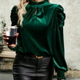 thumbnail image 6 of Women's Solid Mock Neck Long Sleeve Velvet Tee Shirt Tops Silm Fit Warm for Winter Blouse Top,Ladies Round Neck Velvet Shirt Woman Casual Loose, 6 of 8