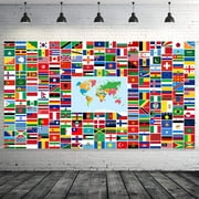Drapeau du monde bannière drapeaux internationaux bannière drapeaux de pays bannière toile de fond décoration avec œillets en laiton